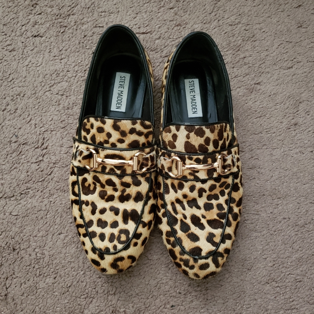 🎉HOST PICK🎉 Steve Madden leopard loafers Sz 8.5 - Picture 2 of 5
